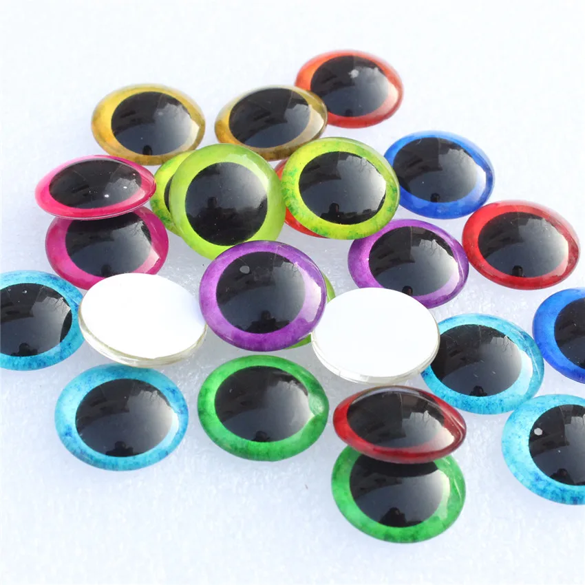 6mm 8mm 10mm 12mm 20mm Losowe Mieszane Oczy dla Lalek i Zabawek Wzór Okrągłe Szklane Kaboszony Płaski Spód Zdjęcie DIY Akcesoria do Tworzenia Par — zdjęcie 4