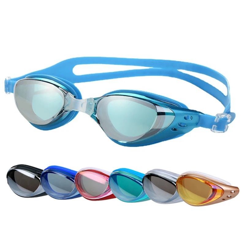 Lunettes de natation anti-buée pour hommes et femmes, lunettes de myopie plaquées, lunettes de bouclier UV étanches professionnelles, lunettes de