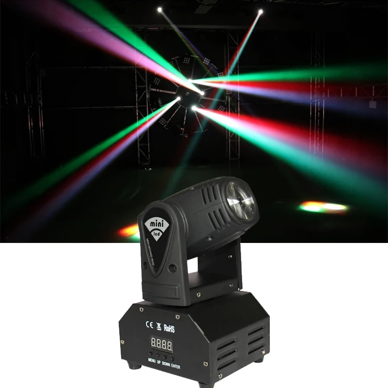 

Show Time Mini Led 10W Beam Moving head 10W Spot Wash RGBW 4 In 1 Stage Effect DMX 512 Control KTV DJ Party Lite