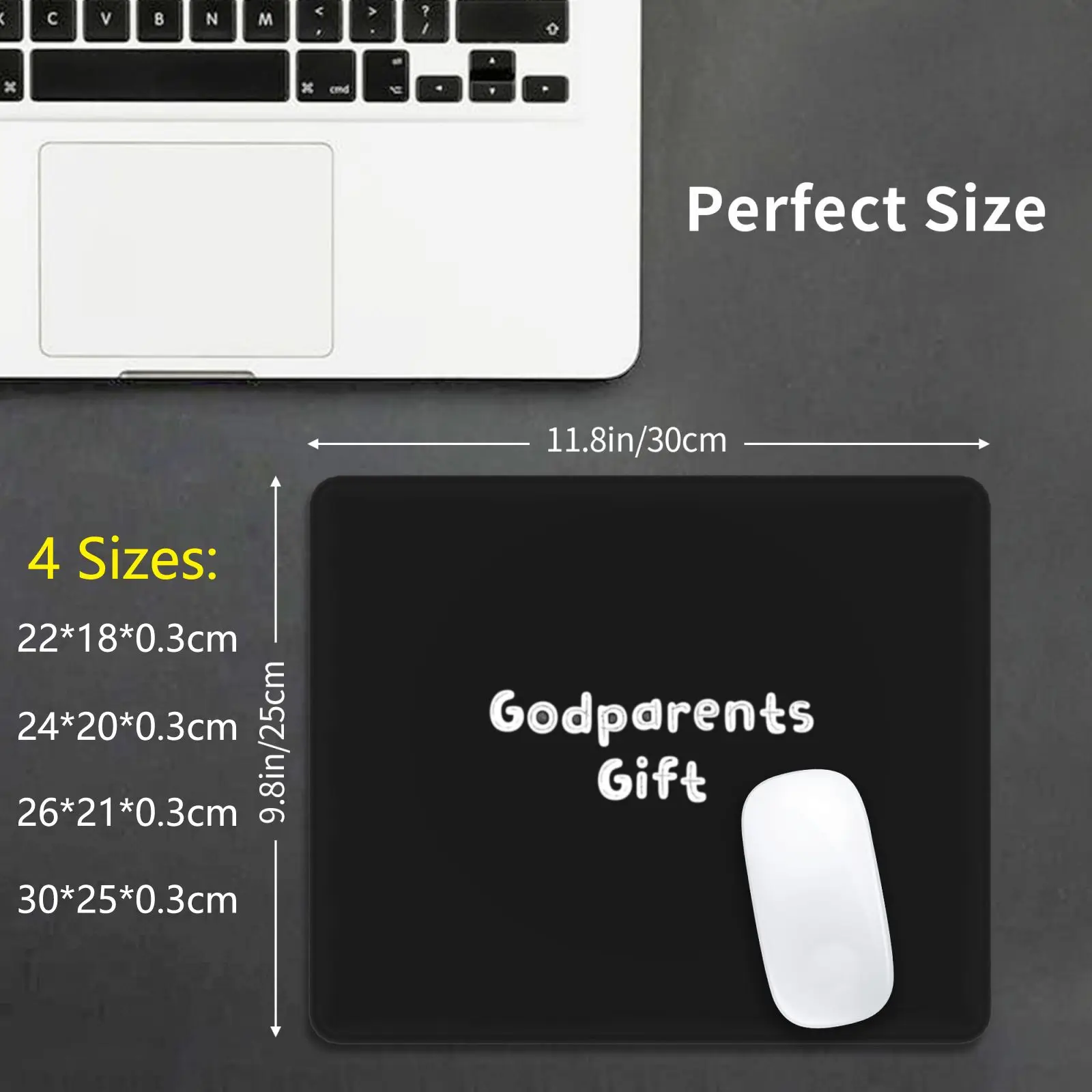 Godparents Gift Mouse Pad DIY Print Godparents Godmother Godfather Magic Baby Shower Cartoon Cosmo