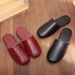 Sheepskin Couple's Autumn/Spring Home Slippers Japan Style Genuine Leather Anti-Slip Indoor Slippers for Men and Women