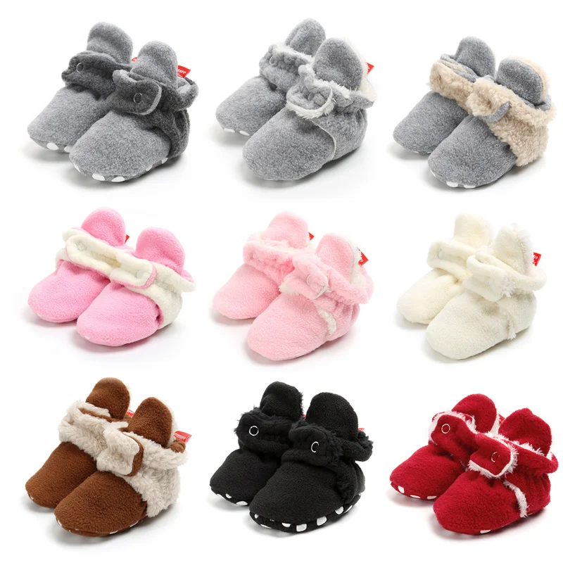 

Winter Newborn Baby Socks Lovely Fluff Warm Boy Girl Patch Toddler First Walkers Cotton Comfort Soft Anti-slip Infant Crib Shoes