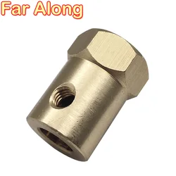 1 Piece of Brass Hexagonal Motor Coupling With Inner Diameter 3MM 4MM 5MM 6MM 7MM 8MM For Connecting Toy Wheels And Micro Motor