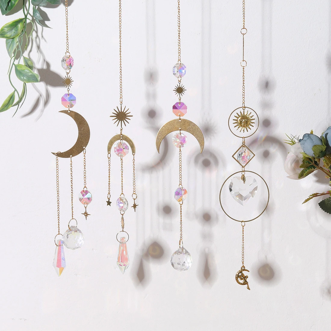 Hanging Crystal Prism Suncatcher Crystal Balls Pendant Rainbow Maker Sun Catcher Window Home Garden Decoration Party Wedding Dec