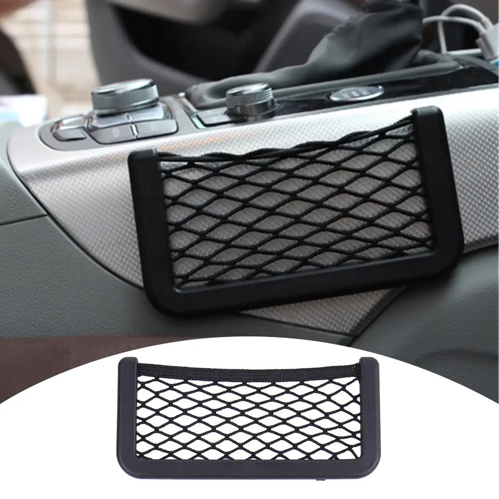 Multifunctional Vehicle Mobile Phone Placement Net Pocket Auto Supplies Car Placement Bag Storage Grid Clutter Box 2019