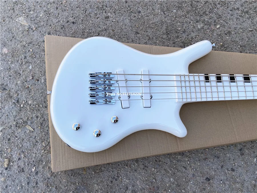 Custom version white 5 string electric bass black and white lattice can be customized free shipping