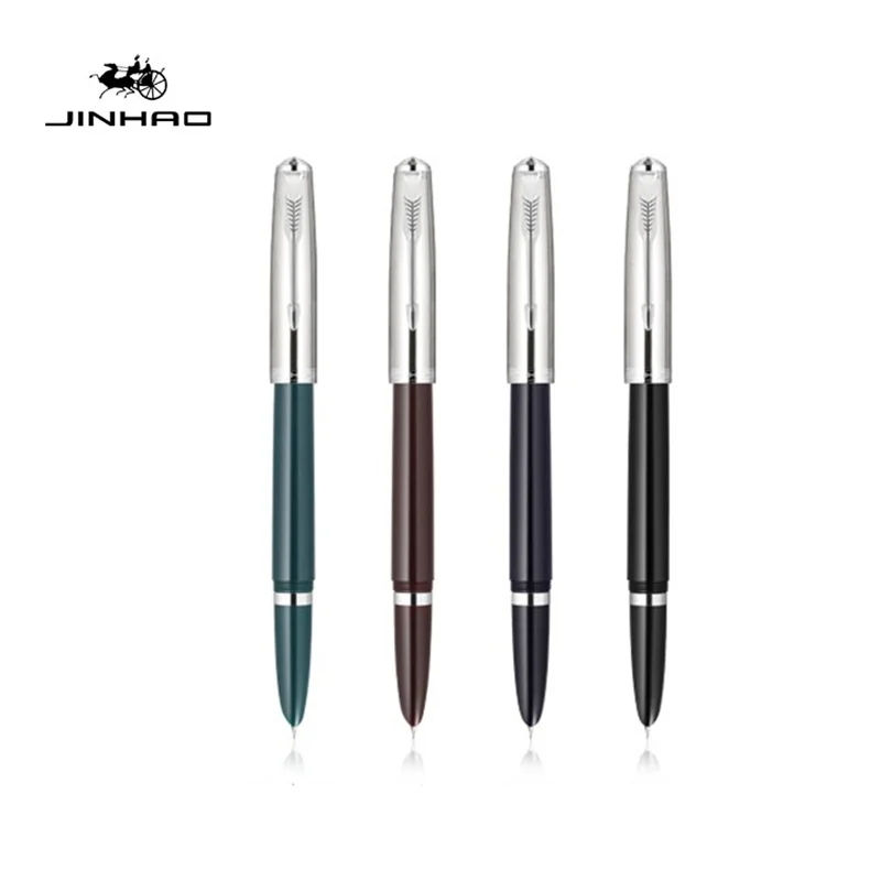 Jinhao 86 Classic Retro Fountain Pen Balanced Weight Silver Arrow Clip Extra Fine Nib Ink Pens Office School Daily Writing F277