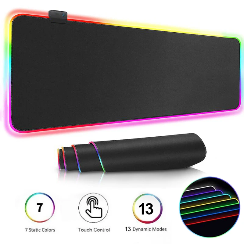RGB Gaming Mouse Pad Gamer Carpet Large XXL Surface For The Mouse Mat Desk Backlit Mousepad Big Computer Keyboard Pad Mause Ped