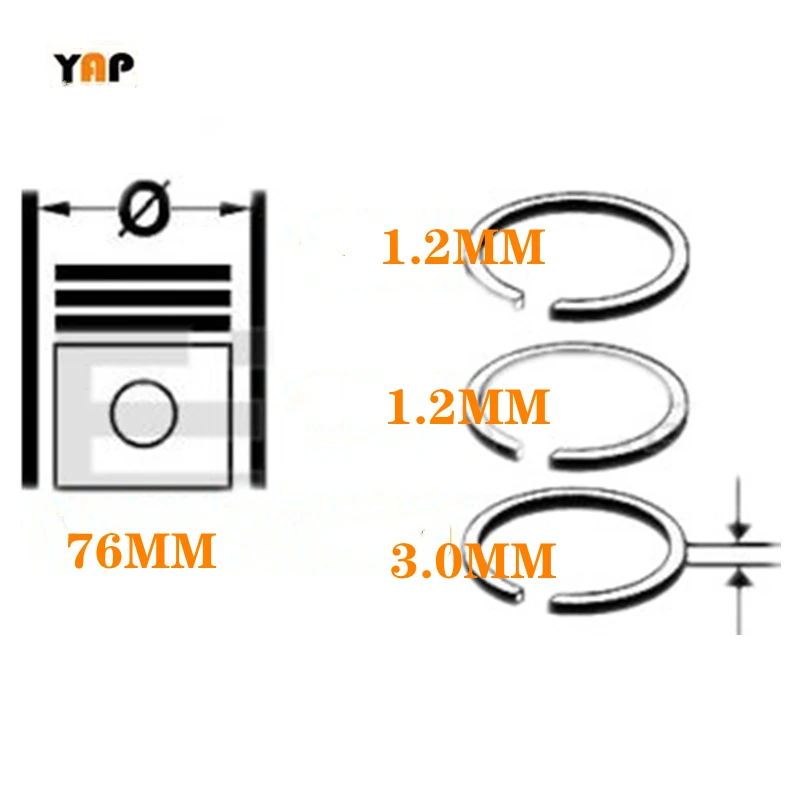 PISTON RING SET FOR FITNISSAN MAXIMA A33 VQ20DE 2.0L 24V V6 76MM STD 12033-3Y511 1998-2002