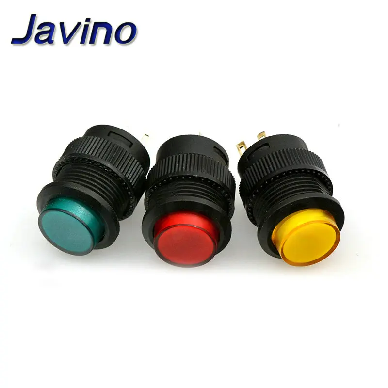 2PCS circular self-lockin 16MM Latching/Momentary push button switch with LED lighting 4Pin R16-503