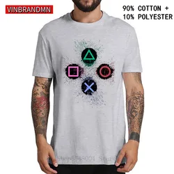 Retro Splash design PS gaming T shirt Xbox Game play station T-shirts Hip hop tshirt Vintage PS1 PS2 PS3 PS4 Gamer brand apparel