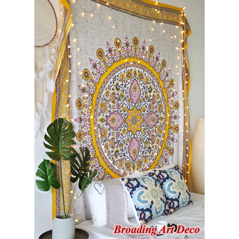 100%Cotton Handmade Mandala Tapestry Wall Hanging 