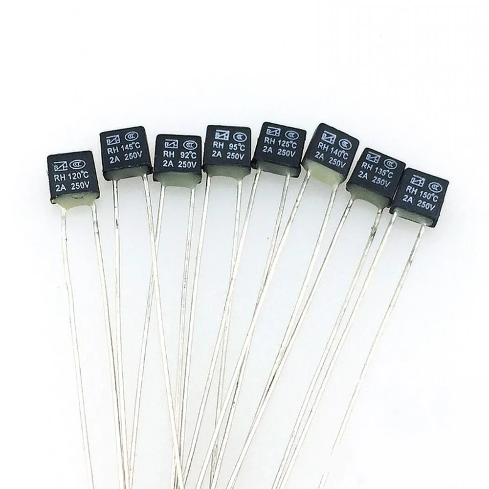100PCS Schwarz Quadrat Fan Motor 2A 250V Thermische sicherung LED Fues 95 105 110 115 120 125 130 135 140 145 150 grad Temperatur Schalter – Detail 7