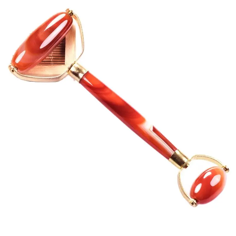 

Natural Red Agate Face Beauty Applied Massager Roller Massage Bar