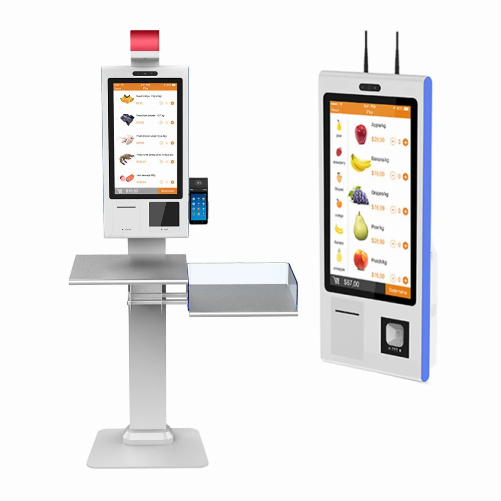 23.6/27/32inch Smart Self Service Terminal All in One Touch Screen Self-service check out Payment Kiosk