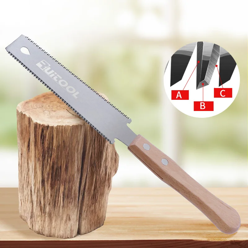 6 Inch Japanse Hout Zaag Ryoba Dubbelzijdig SK5 Flexibele Blade 14/17 Tpi Hand Saw Flush Cut Beuken Handvat Voor houtbewerking Gereedschap
