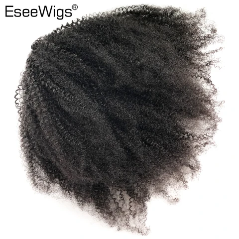 Eseewigs Afro Kinky Curly Human Hair Ponytail 4B 4C