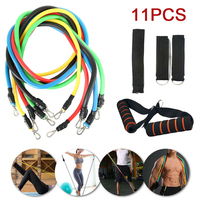 ElasticBand Sports Exercise Rubber Bands  Fitness Gum pull rope  Resistance Fitness Bands Set 11 Pcs/Set Latex Fitness With Bag