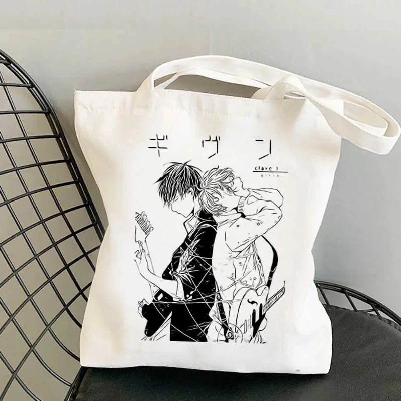 Bolso Shopper con estampado de Anime japonés para mujer, bolsa de compras, bolso de lona, bolso de hombro informal, bolso ecológico de alta capacidad