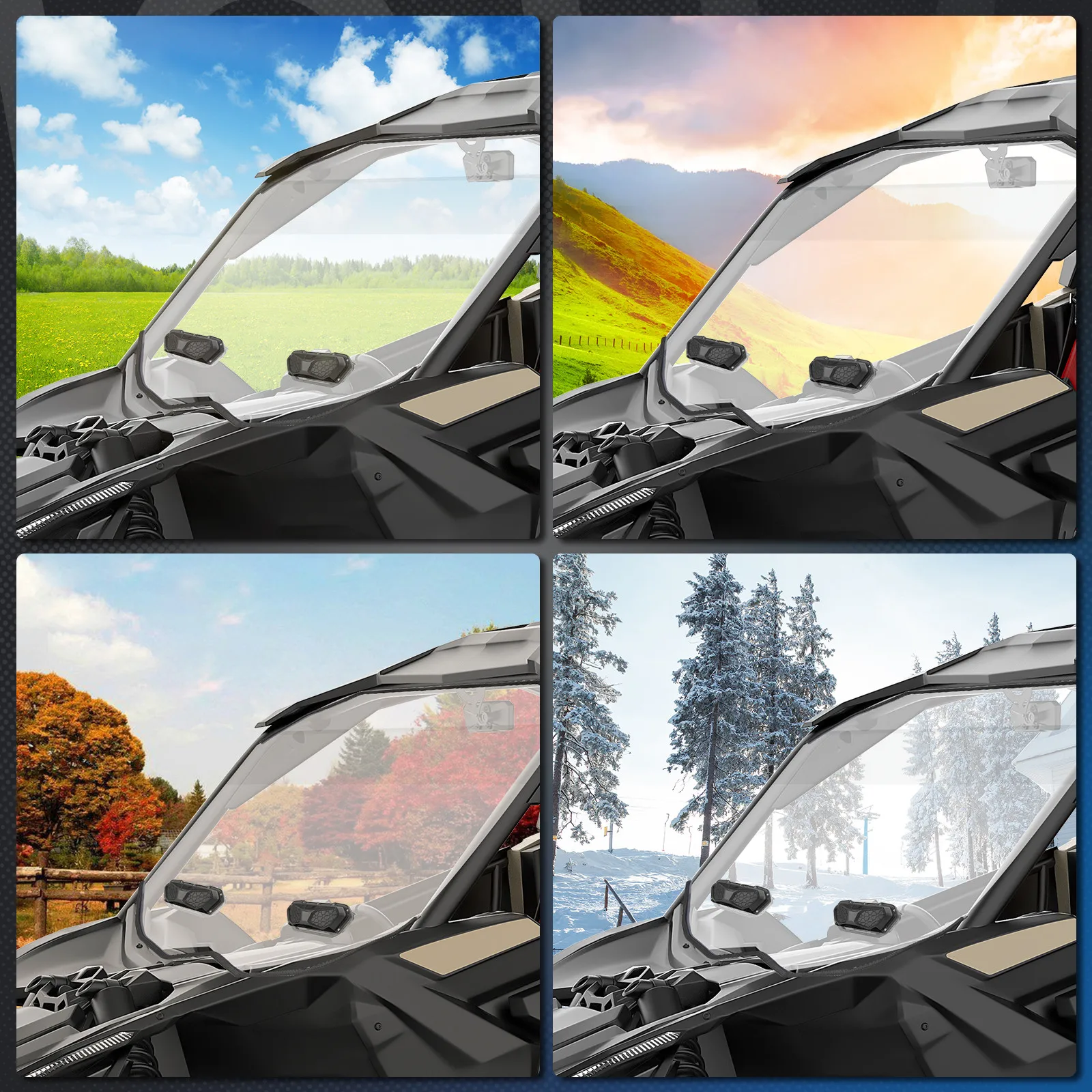 UTV Windschutzscheiben-Dachlüftungs-Montagesatz, Abtauen, Entfernungen für Can-am Maverick X3, kompatibel mit Polaris RZR 800 900 XP 1000 für Cfmoto – Detail 8