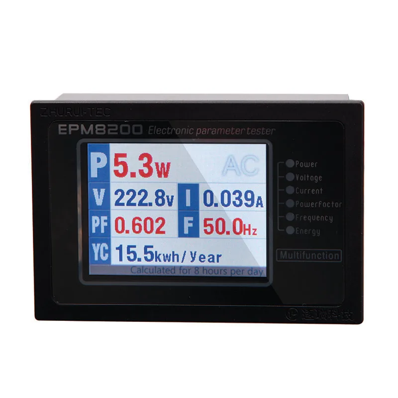 ZHURUI EPM8200 LCD TFT digital single phase AC energy calculator meter /power monitor/watt meter/ 1000w /4A/220v