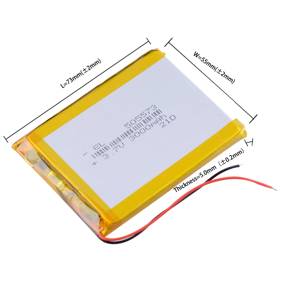 3.7V 3000mAh 505573 Polymer lithium ion / Li-ion battery for TOY POWER BANK GPS mp3 mp4 505575