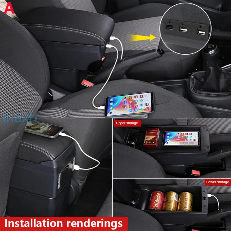 For KIA Rio 2 armrest box For KIA Rio 2006 2007 2008 2009 2010 2011 car armrest box accessories interior Storage box Retrofit