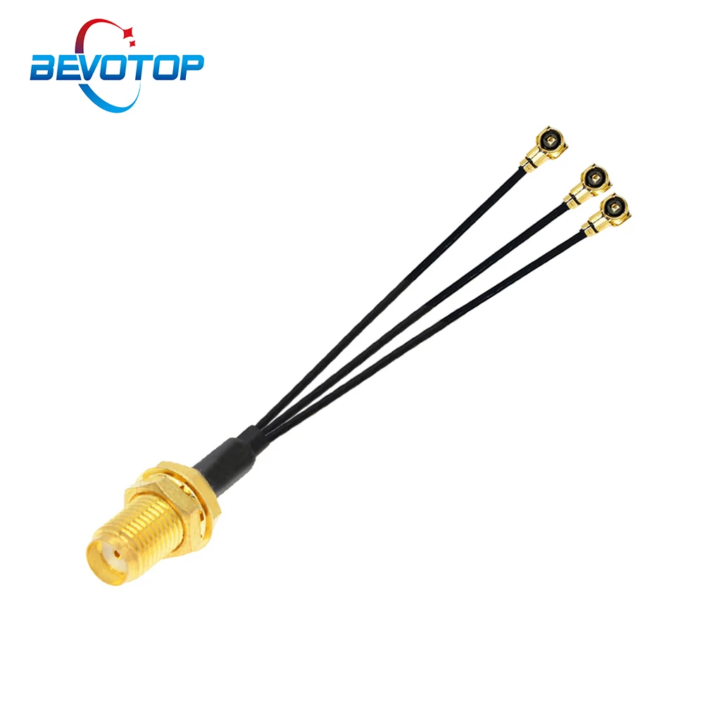 

10PCS 1 SMA Female to 3 u.FL IPX IPEX4 MHF4 Female Jack 1 to 3 Splitter Cable RF1.13 Pigtail WIFI Antenna Extension Cable Jumper