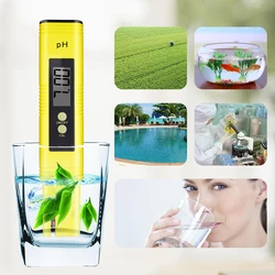 Digital PH Meter Tester Temperature Pen Water Purity PPM Filter Hydroponic for Aquarium Swimming Pool Water Monitor 0-14 PH