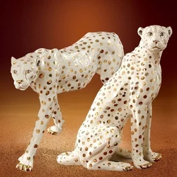 Home Decor Leopard Statue Art Ornament European Statue Living Room Large Floor Decoration Sculpture Creative Office Decor Mascot