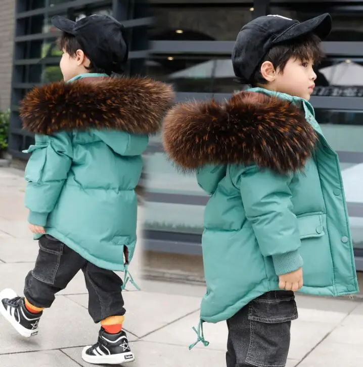 Children Down Coat Jacket Kids Toddler Girl Boy Clothes Down Winter Outfit Suit Warm Baby Overalls