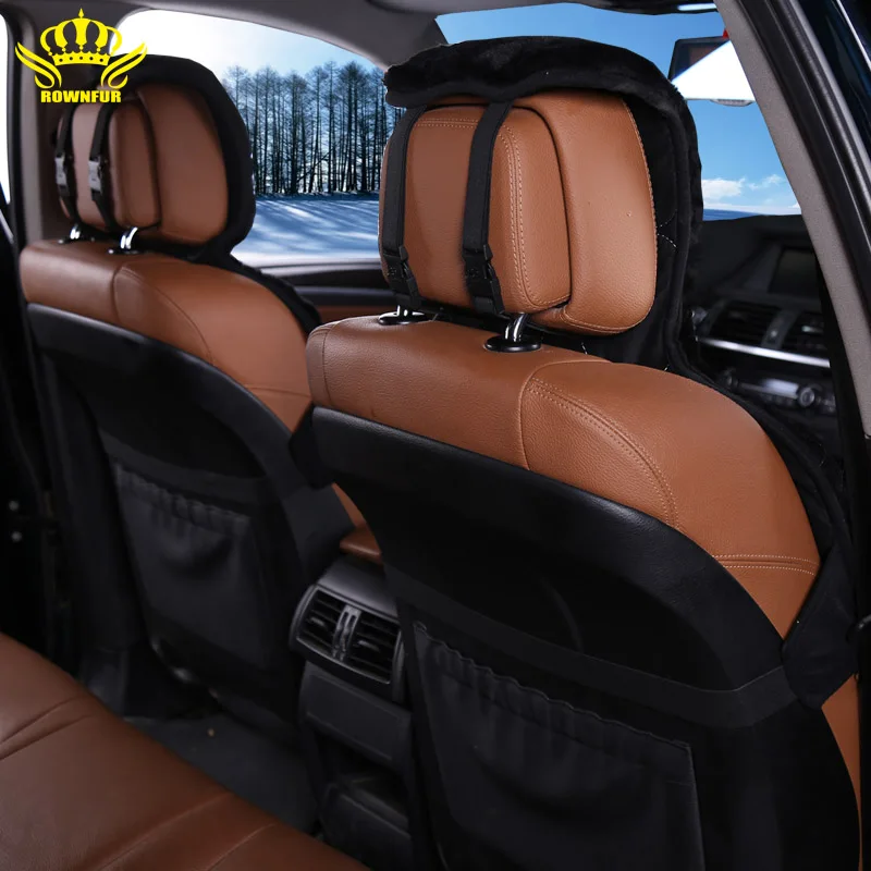 AUTOROWN Genuine Australian Sheepskin Short Wool Car Seat Cover Warm Soft Universal Size Auto Interior Accessories Free Shipping