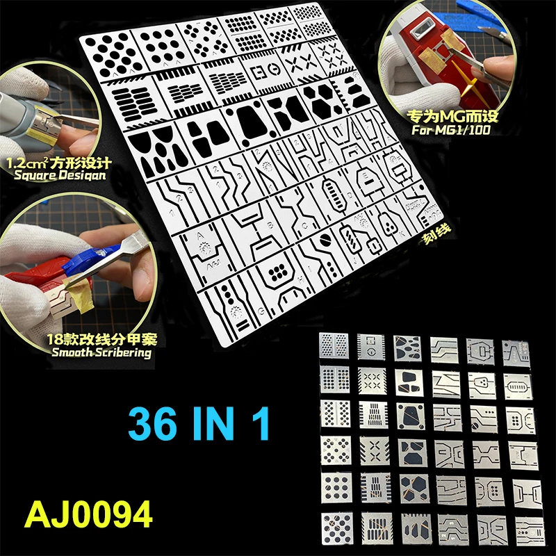 Chip-Shaped Scoring Auxiliary Ruler Tool for Military Model Body Detail Modification AJ0094