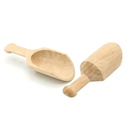 Laundry Detergent Powder Spoon Kitchen Utensils Mini Wooden Scoops Bath Salt Spoon Candy Flour Spoon Scoops Bath Shower SPA Tool