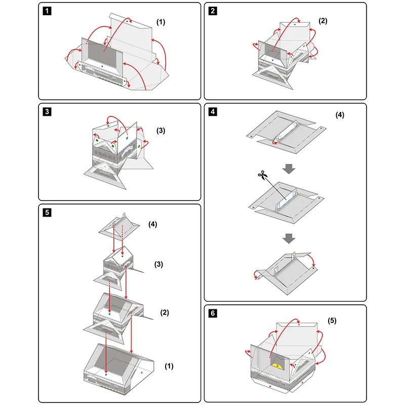 Japonês amoto castelo dobrável mini papel 3d, modelo japonês estampa de castelo para artesanato diy brinquedos para crianças e adultos