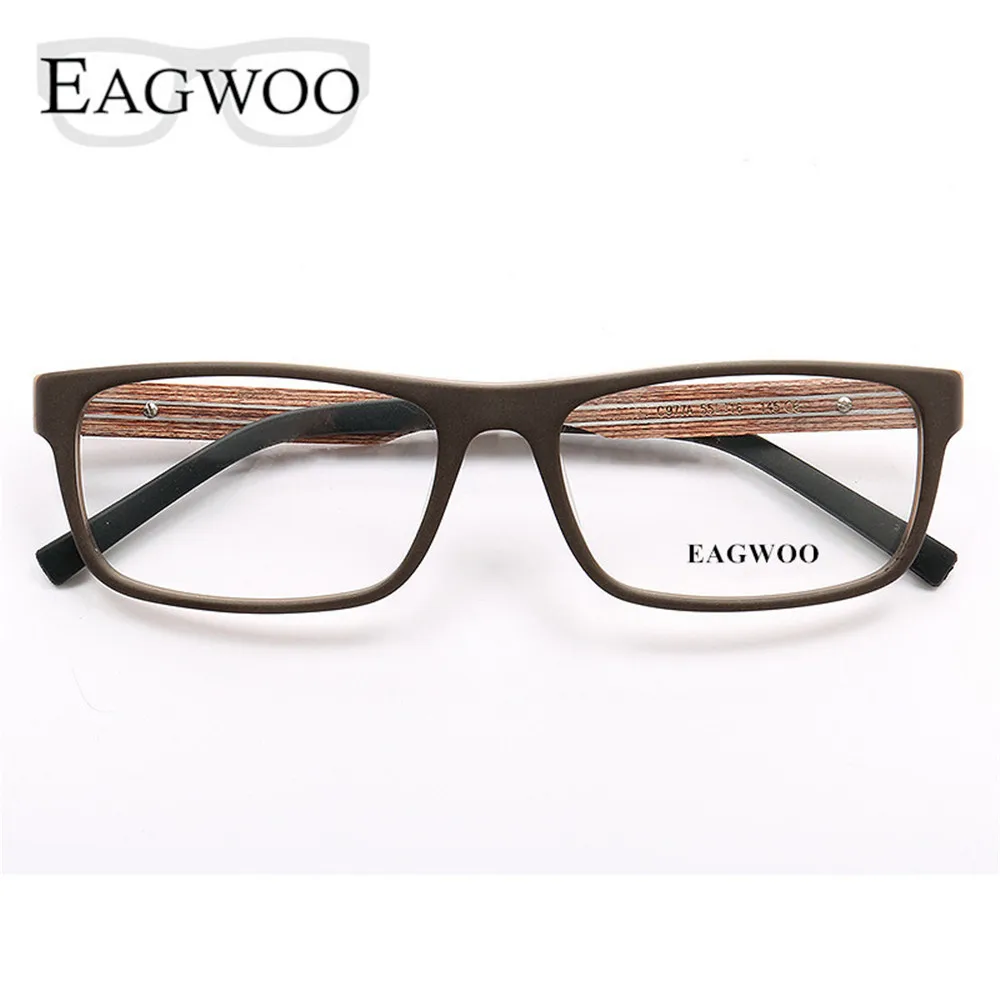 Ebony Wooden Eyeglasses Wood Prescription Optical Frame Man Full Rim Spectacel Fashion Myopia Glasses With Spring Temple