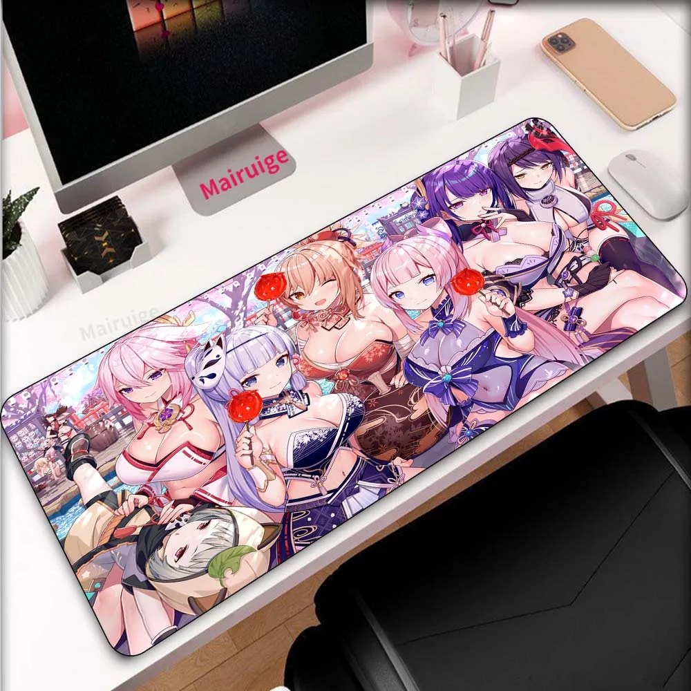 

Sexy Big Tits Girl Genshin Impact Large Mouse Pad Laptop Gaming Mouse Pad Desktop Keyboard Anime Mousepad Gaming Accessories Mat