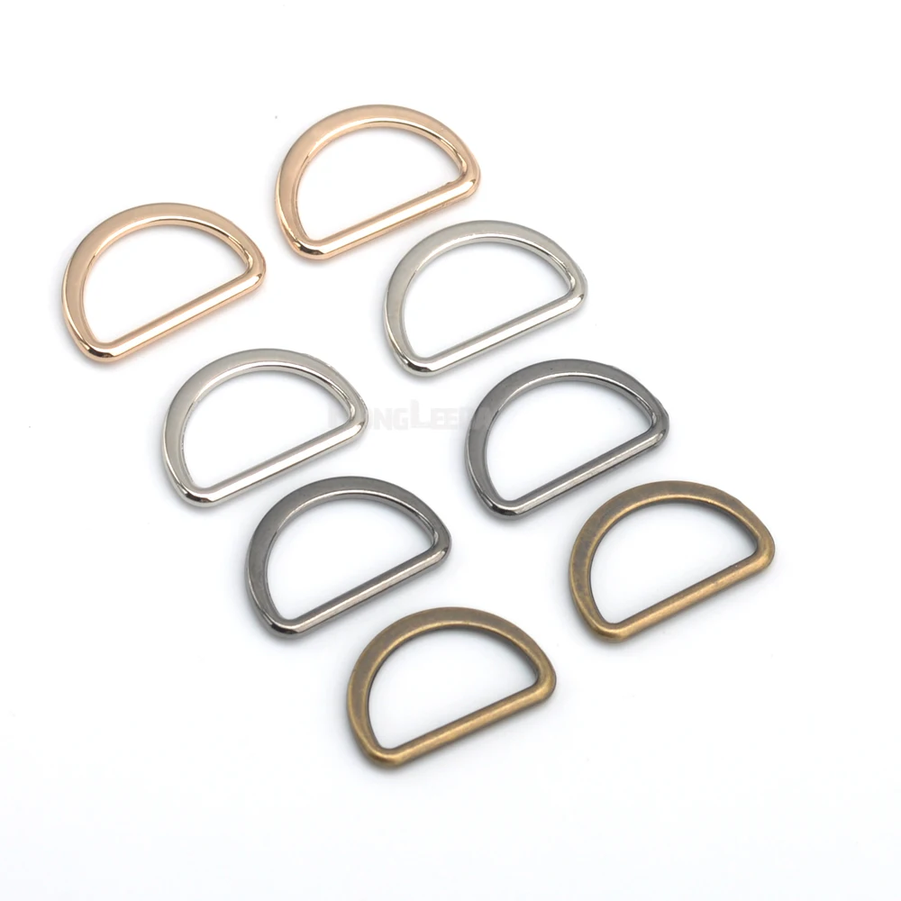 200pcs/lot 16mm Metal Flat Alloy D Dee Ring Adjustable Buckles Nickel, Black, Gold, Bronze for Bag Webbing Strap FDR-16mm