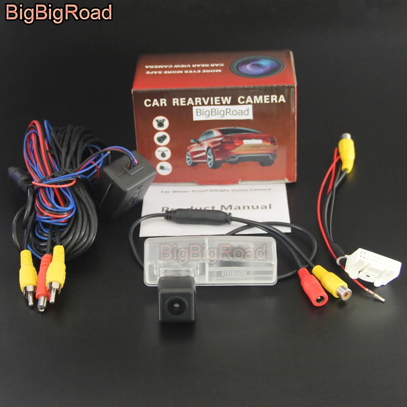 BigBigRoad 24 Pins RCA Interface For Original Screen Compatible Rear View Camera For Toyota RAV4 RAV 4 XA40 2013 - 2015 2016