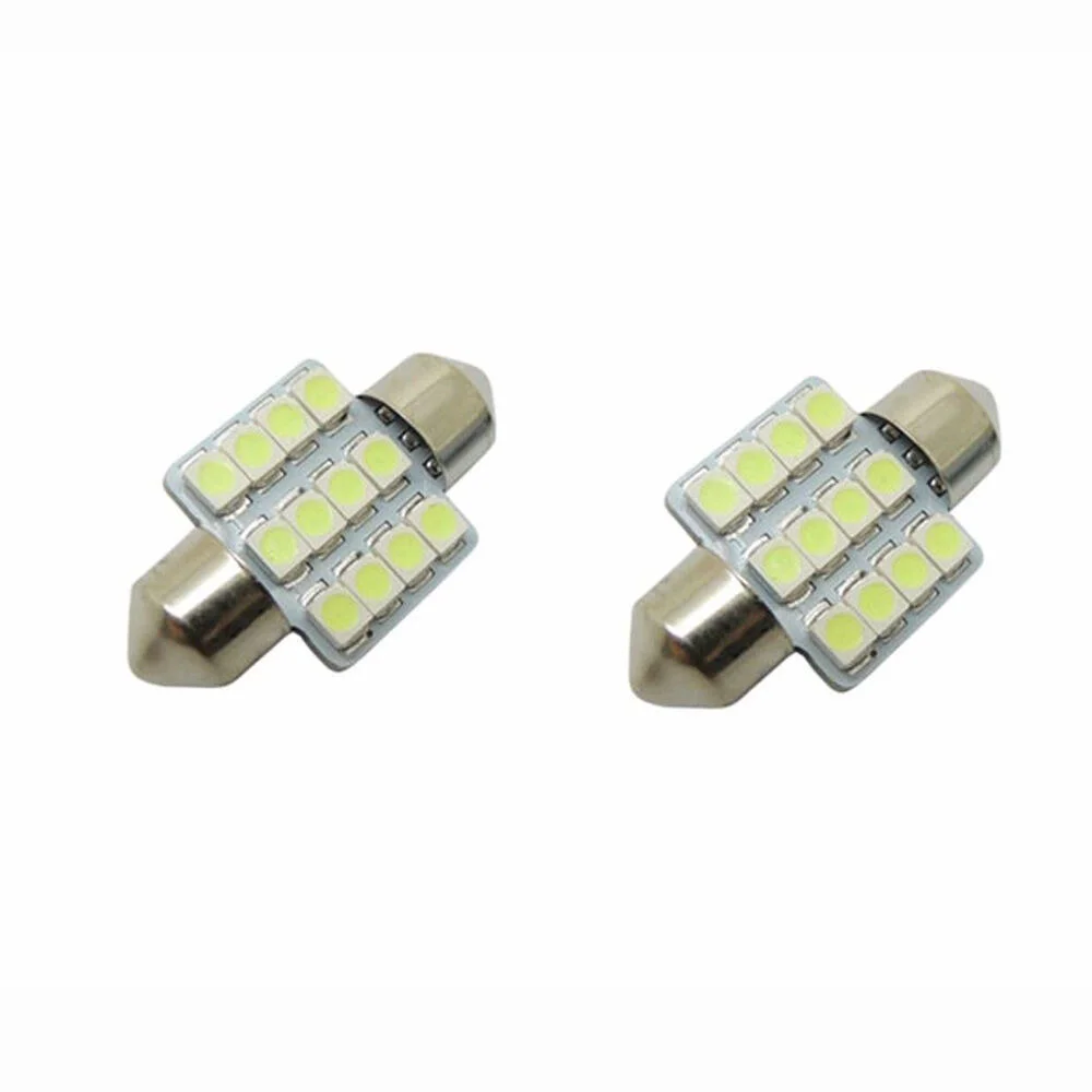 2pcs Ice Blue 31mm 12smd LED DE3175 Bulbs for Car Interior Dome Map Door Lights Car Decoration Accessories Car Tuning Universal