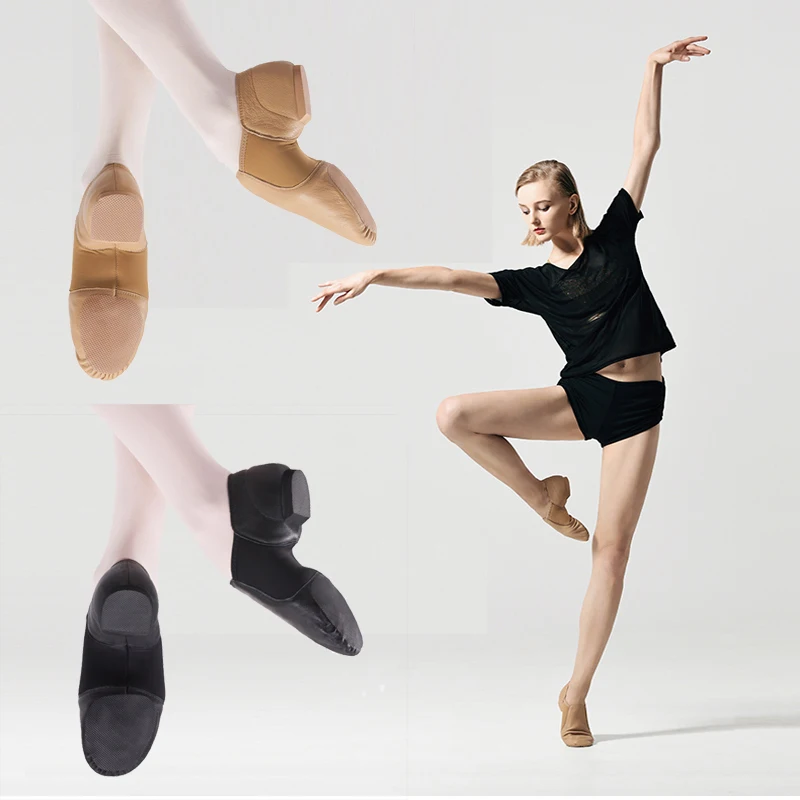 

Coupons Women's Jazz Slip on Sneakers Genuine Leather Dancing Shoes for Men Adult Kids Girls Black Sports Boots Jazz Dance Shoes
