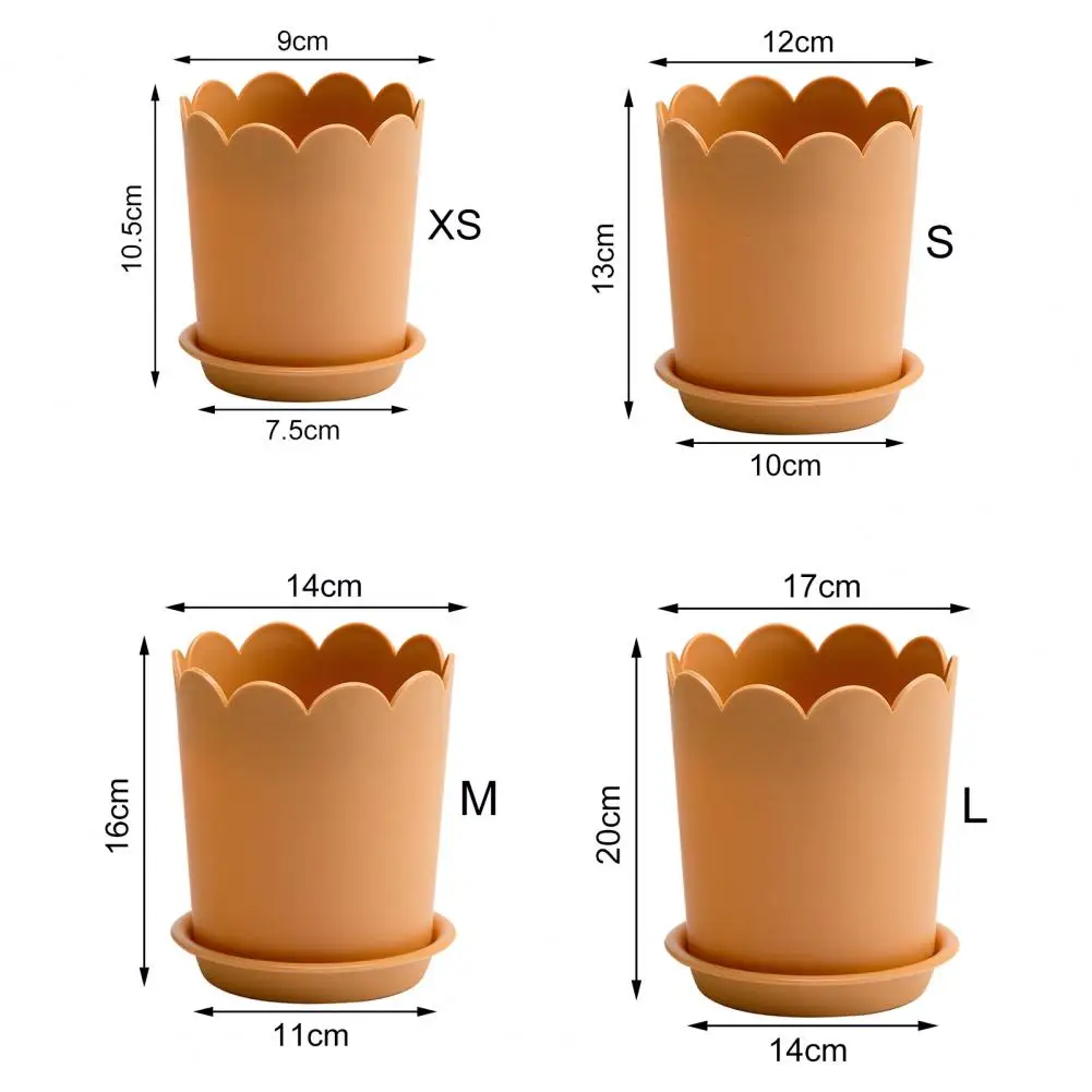 HOTFlowerpot-maceta de plástico que combina con todo, color brillante, borde de pétalos de gran apertura, macetero de flores para el hogar, 80%