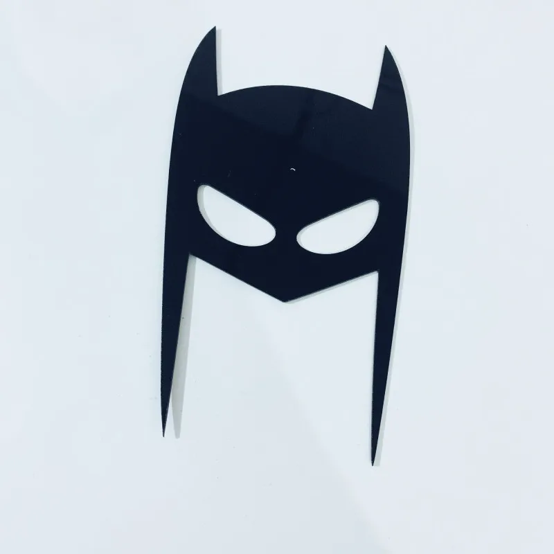 2020 New Dark Knight Acrylic Cake Topper Black Hero Mask Cake Topper for Kids Boys Birthday Party Cake Decorations Baby Shower