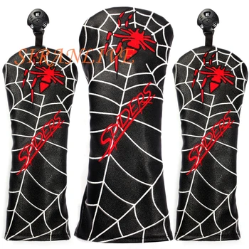 Spider PU หนังกอล์ฟคลับ Headcover สำหรับฝาครอบไดร์เวอร์แฟร์เวย์ไม้ไฮบริดฝาครอบ