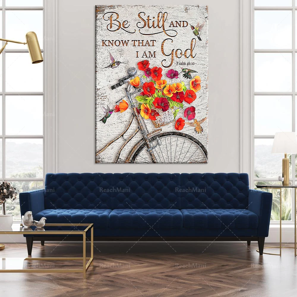 Be Still and Know I Am God Poster, Believe In God, Easter Wall Decor, Proud Christian Home Decor