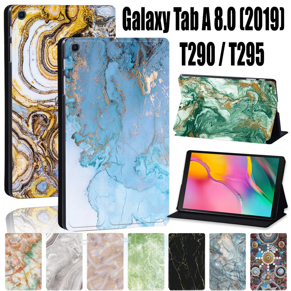 

Tablet Case for Samsung Galaxy Tab A T290/T295 (2019) 8.0 inch Pu Leather Anti-Fall Cover Case+Free Stylus