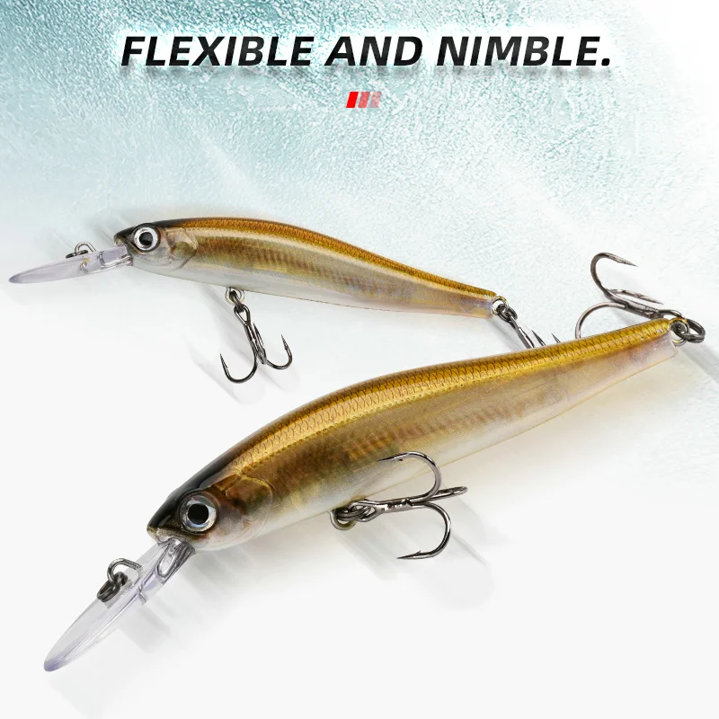 ALLBLUE NIMBLE 70S Deep Diving Minnow Silent Fishing Lure 70mm 6.4g Magnetic Wobbler Sinking Bass Pike Trout Artificial Bait