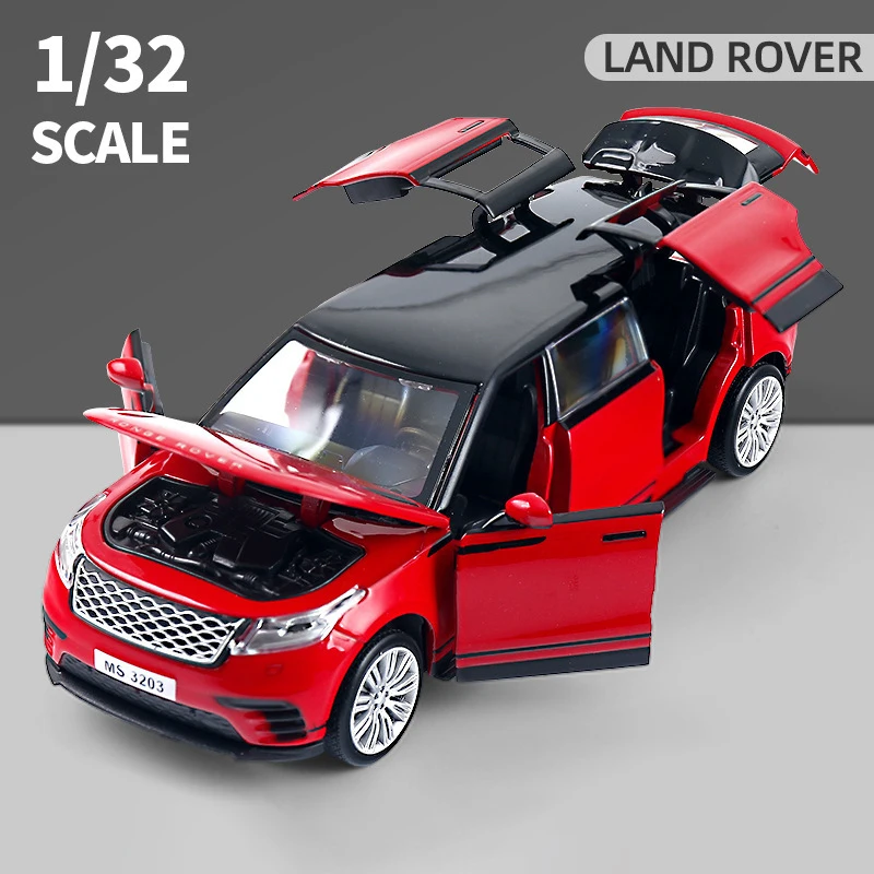 1:32 Range Rover Velar Lengthen Alloy Limousine Metal Diecast Car Model Flashing Musical Kids Toy Vehicles Gift