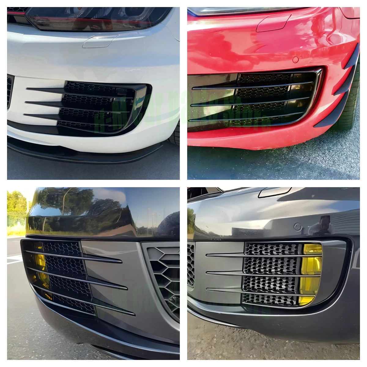 For VW Volkswagen Golf 6 MK6 GTI GTD 2008-13 Fog Lamps Shade Front Fog Light Grille Hoods Eyebrow Eye Wind Knife Cover Trim ABS