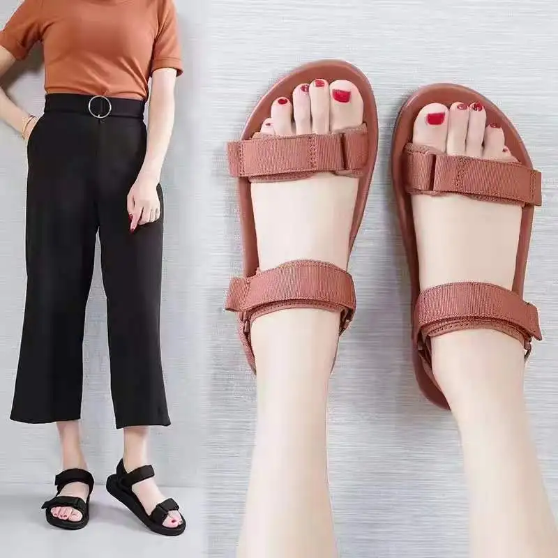 Women\'s Sandals Women Ladies Summer Fashion Leather Sandals Wedges Comfort Big Size Shoes Wedges Round Toe women Shoes 558